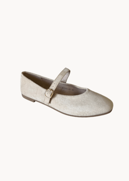 Suede Ballerina - Beige - ByStenholt.dk