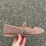 Suede Ballerina - Taupe - ByStenholt.dk