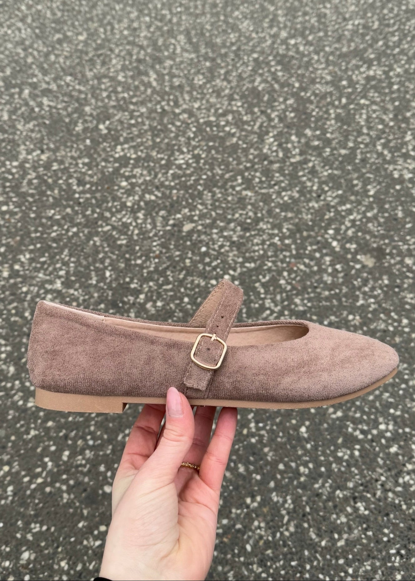 Suede Ballerina - Taupe - ByStenholt.dk