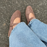 Suede Ballerina - Taupe - ByStenholt.dk