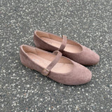 Suede Ballerina - Taupe - ByStenholt.dk