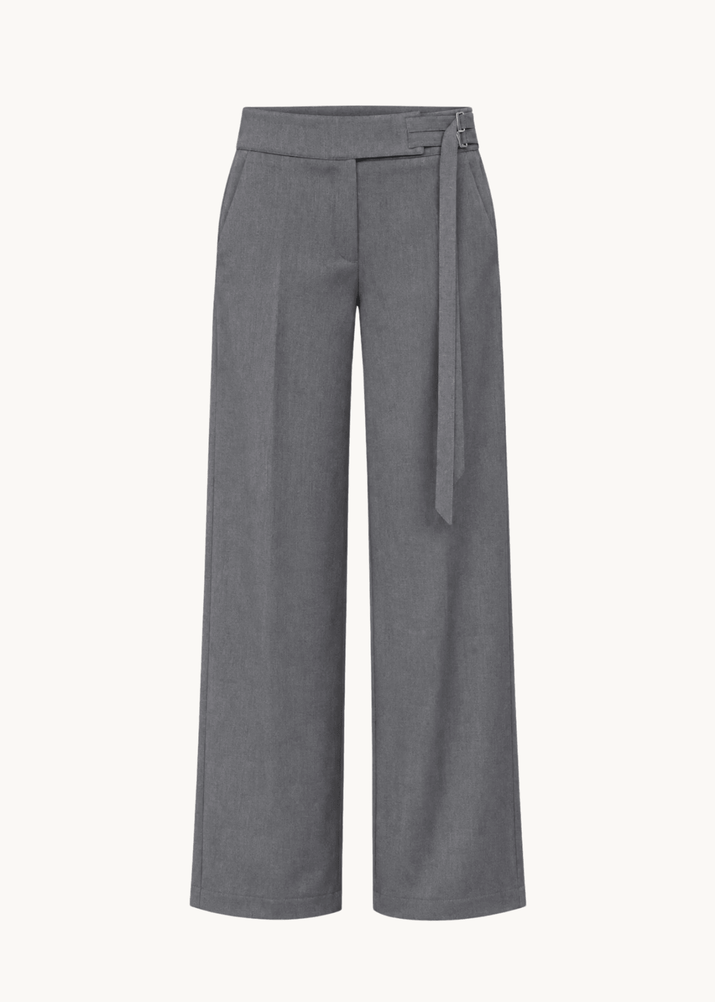 Svea Low Waist Bukser med Spænde - Grå - ByStenholt.dk