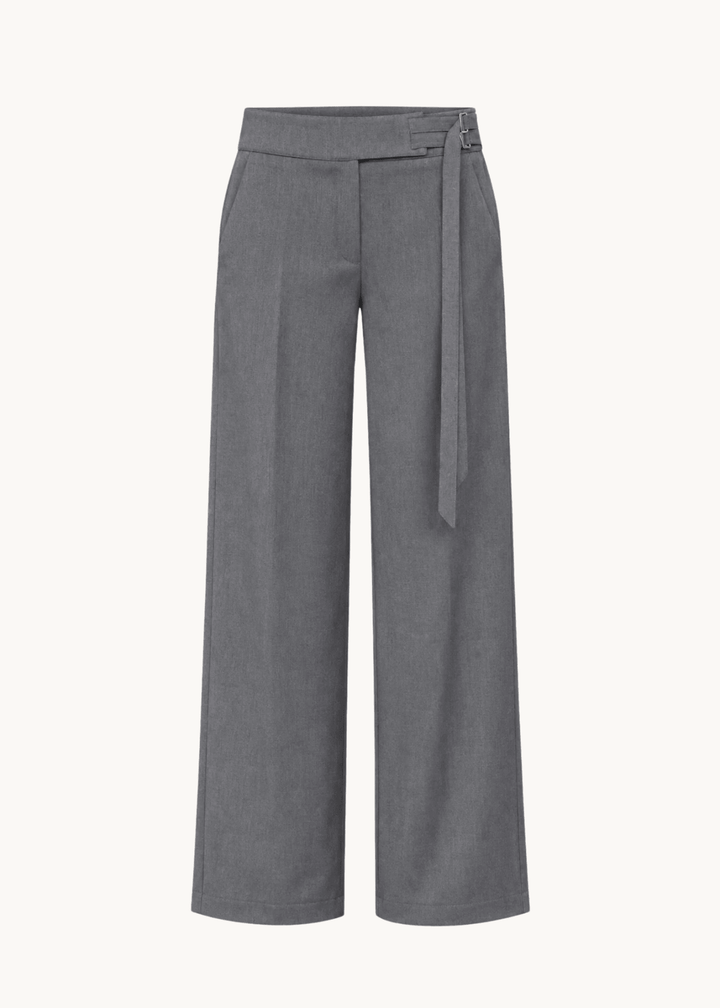 Svea Low Waist Bukser med Spænde - Grå - ByStenholt.dk