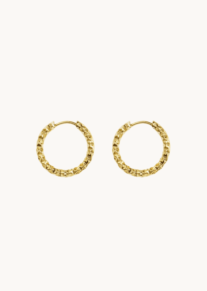 Textured Hoops - Guldbelagt - ByStenholt.dk