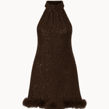 Thea Paillet Kjole - Mørkebrun - ByStenholt.dk