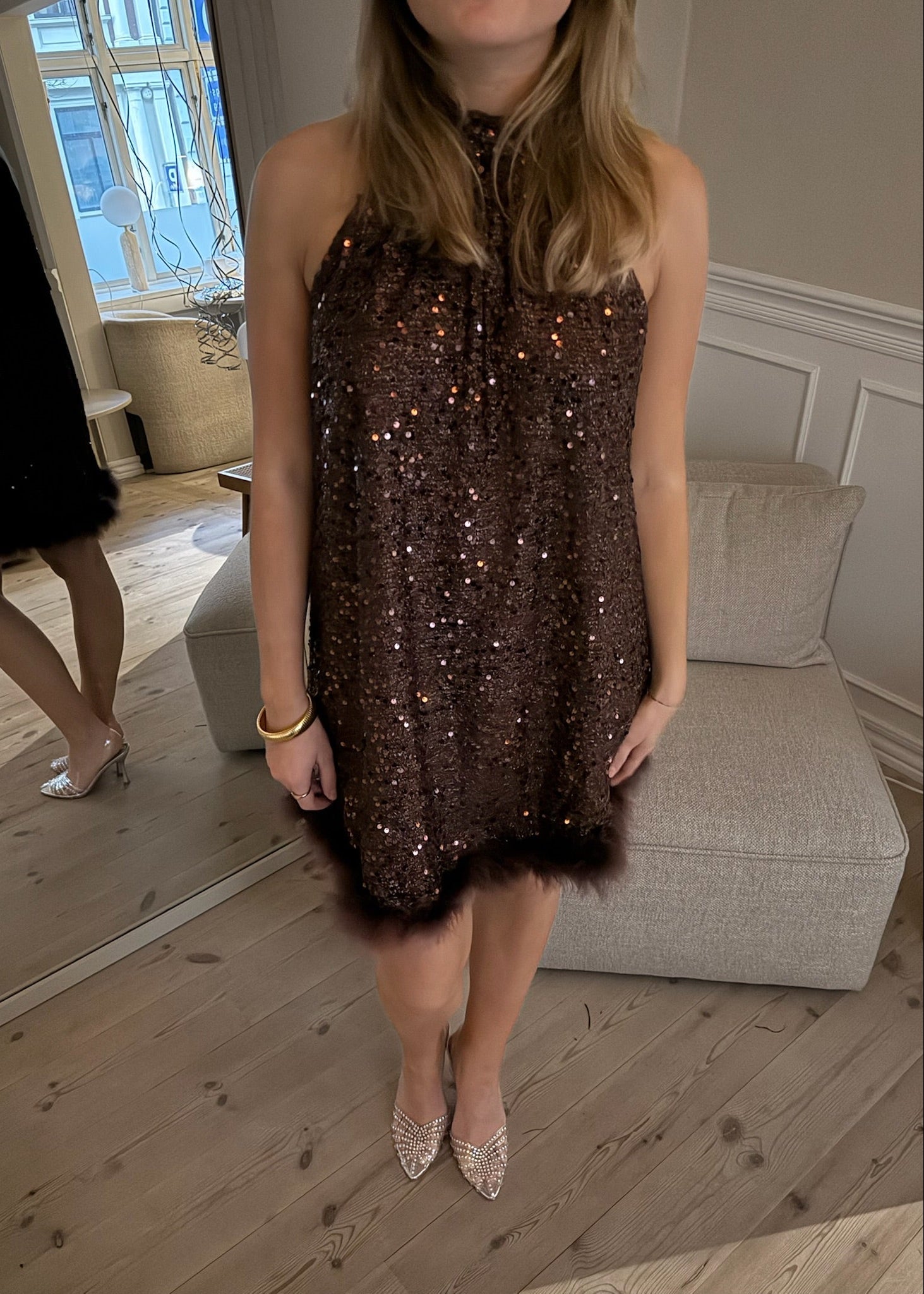 Thea Paillet Kjole - Mørkebrun - ByStenholt.dk