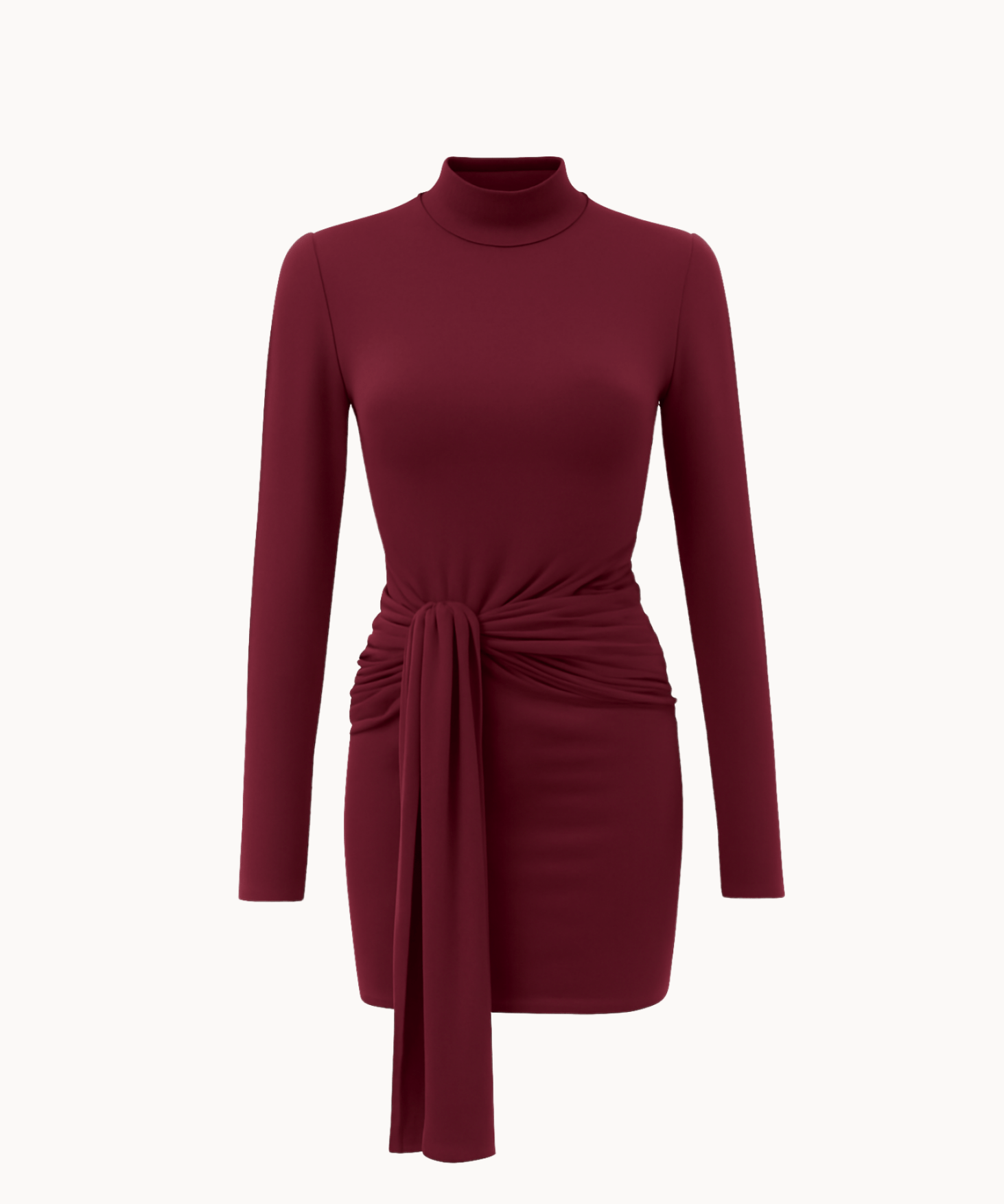 Tie Waist Mini Kjole - Bordeaux - ByStenholt.dk