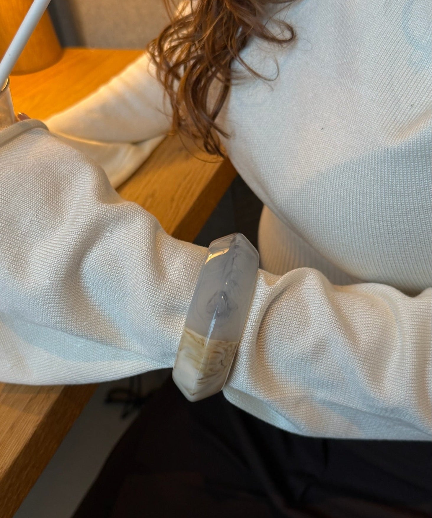 Tofarvet Chunky Bangle - Blå - ByStenholt.dk