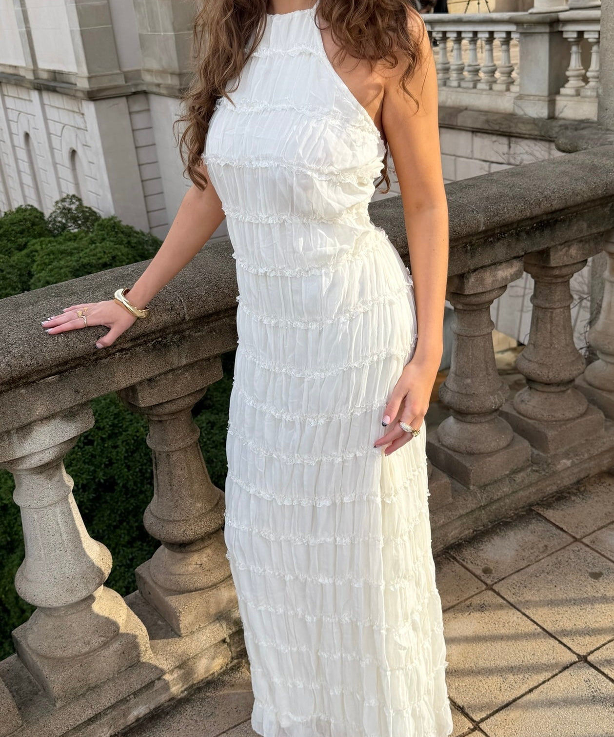 Valeria Mesh Maxi Kjole - Hvid - ByStenholt.dk