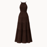 Valeria Mesh Maxi Kjole - Mørkebrun