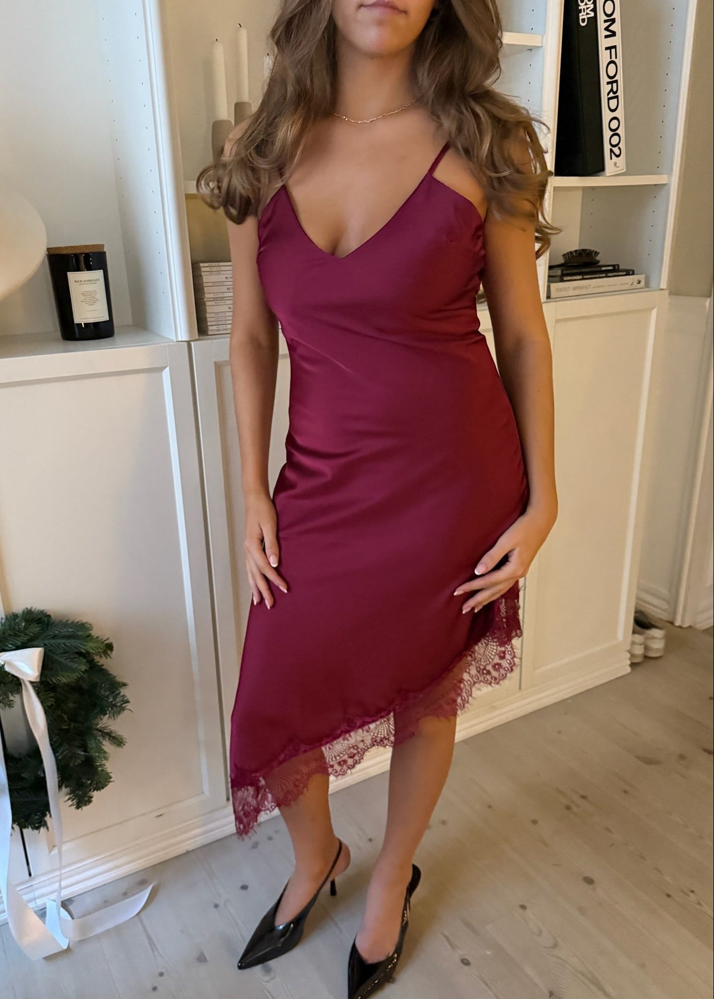 Velu Satin Kjole - Bordeaux - ByStenholt.dk