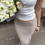 Zoe Strikket Maxi Nederdel - Taupe - ByStenholt.dk